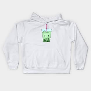 Cute Bubble Tea (Green) Kids Hoodie